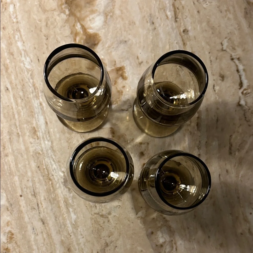Vintage Libbey Tawny Accent Cordial Glasses 3.5